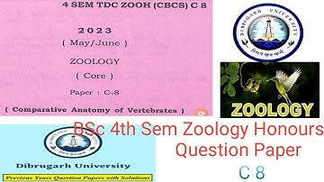 BSc 4th semester zoology honours question paper c 8 Dibrugarh University 2023 @proysir