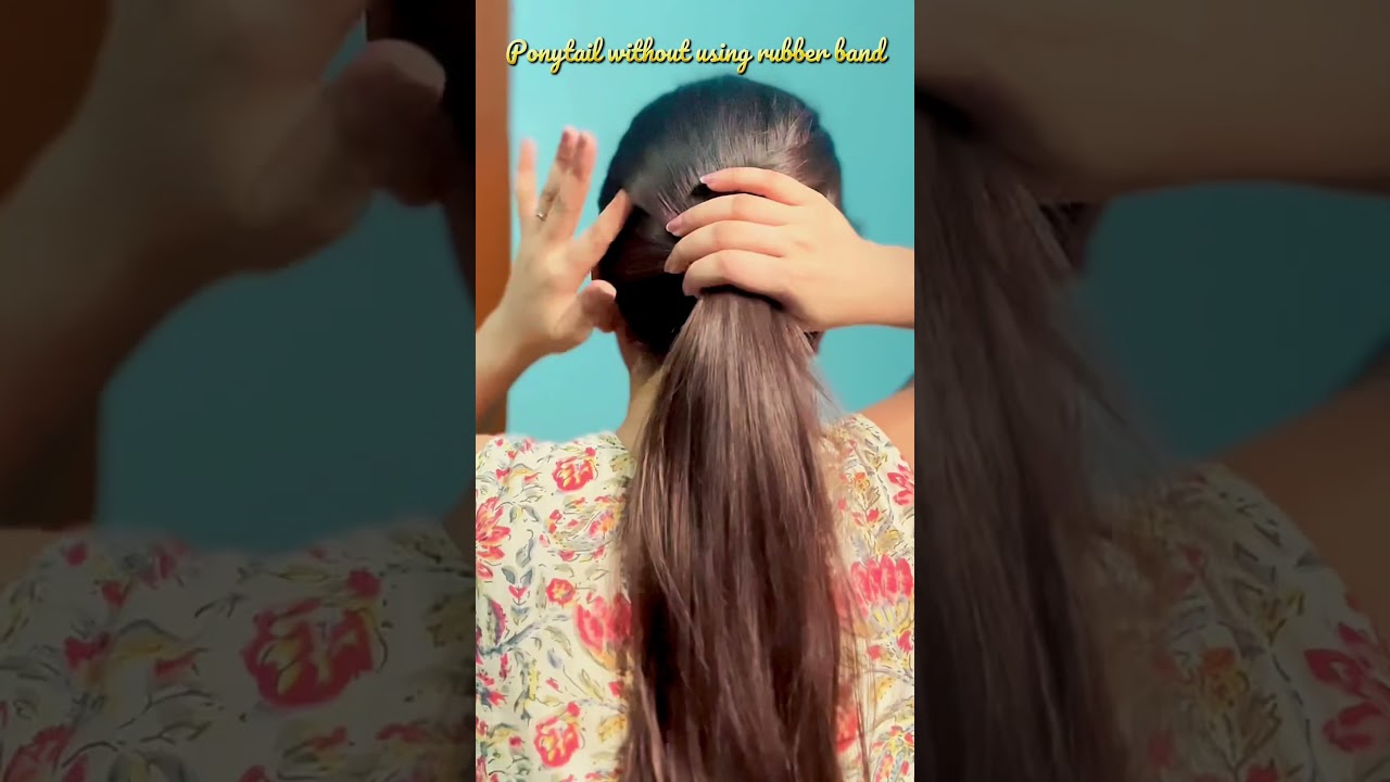 No Rubber Band? No Problem! Easy Ponytail Hack😉