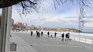 Gijón Asturias un paseo por el Muro 20-2-2021.