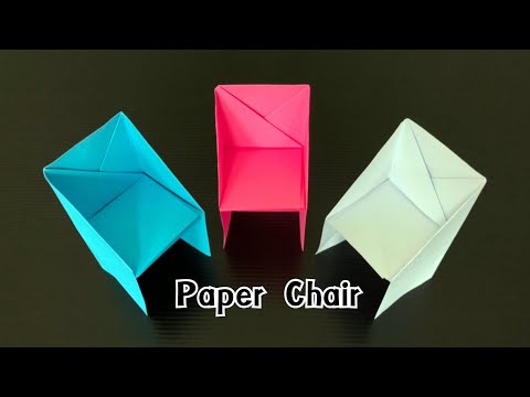 สอนวิธีพับเก้าอี้กระดาษ ไว้ตกแต่งสวยๆ | How to make paper chair