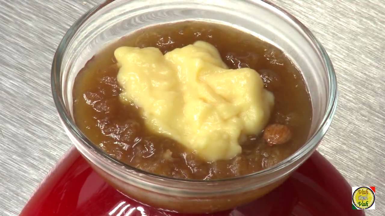 Khubani Ka Meetha - Stewed Apricot Dessert - By VahChef @ VahRehVah.com | Vahchef - VahRehVah