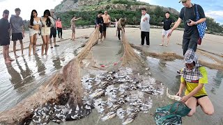 CỰC NÓNG! Rùng Mình Trước Cảnh Tượng Các Anh Kéo Lưới Cá May Mắn Trúng Đậm Mẻ Cá Trích Tại Bãi Biển