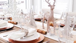 Christmas Table Decor - Rose Gold & Silver Theme