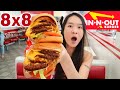 Eating 8X8 Cheeseburger At IN-N-OUT! Biggest Animal Style Burger & Fries - Food Challenge Mukbang