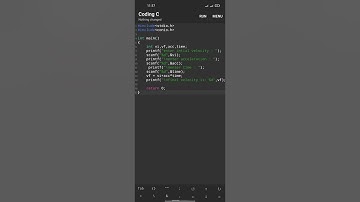 C program to find final velocity of a body | C programming on Android phone  #shorts #short