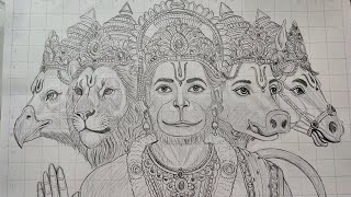 How to Draw Panchmukhi Hanuman Ji Easily Step by Step | The Reason Behind Ahiravan Vadh and the F...