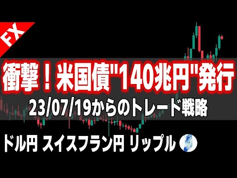 【ドル円 スイスフラン円 リップル】 米国債大量増刷によりドルはさらに下落する｜最新の相場を分析 2023年7月19日