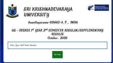 Sri krishnadevaraya university results released ||sk University results 2020 ||by Kumar education ||