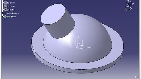 Extruded boss on the sphere - CATIA V5