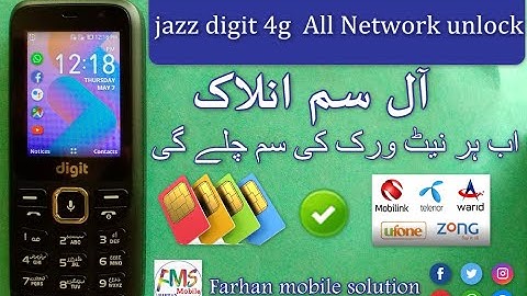 jazz digit 4g All Sim Unlock | jazz digit 4g unlock All Network | jazz digit 4g unluck by avenger