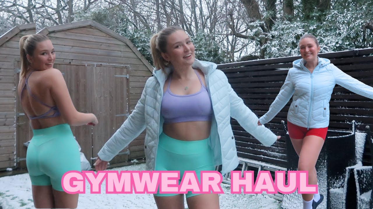 GYM WEAR TRY ON HAUL IN THE SNOW !!!- Robyn Emily 