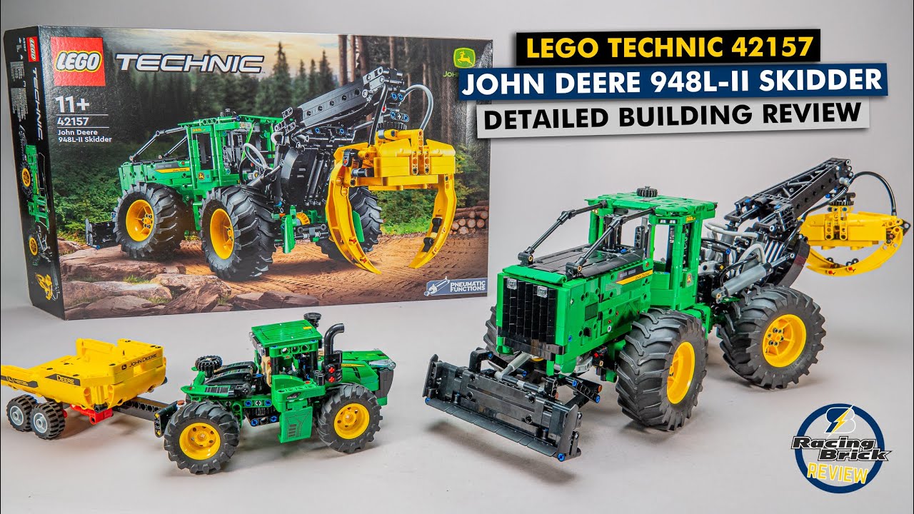 LEGO Technic 42157 John Deere 948L-II Skidder detailed building review 