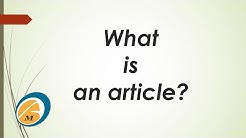 What is an article?