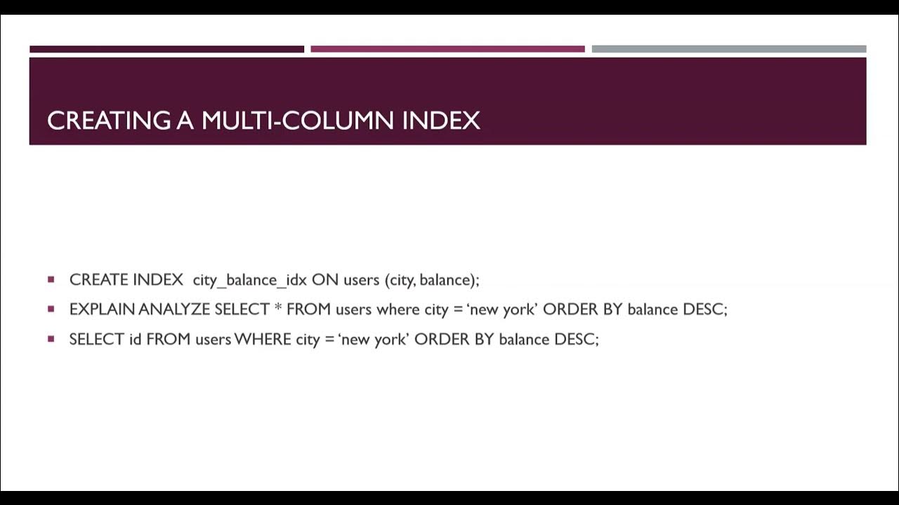 creating indexes - YouTube