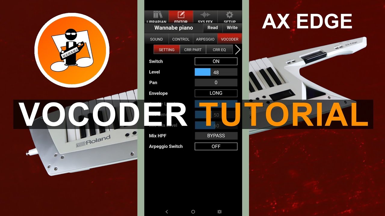 Watch Roland Ax Edge Vocoder Tutorial on YouTube Watch Roland Ax Edge Vocoder Tutorial on YouTube