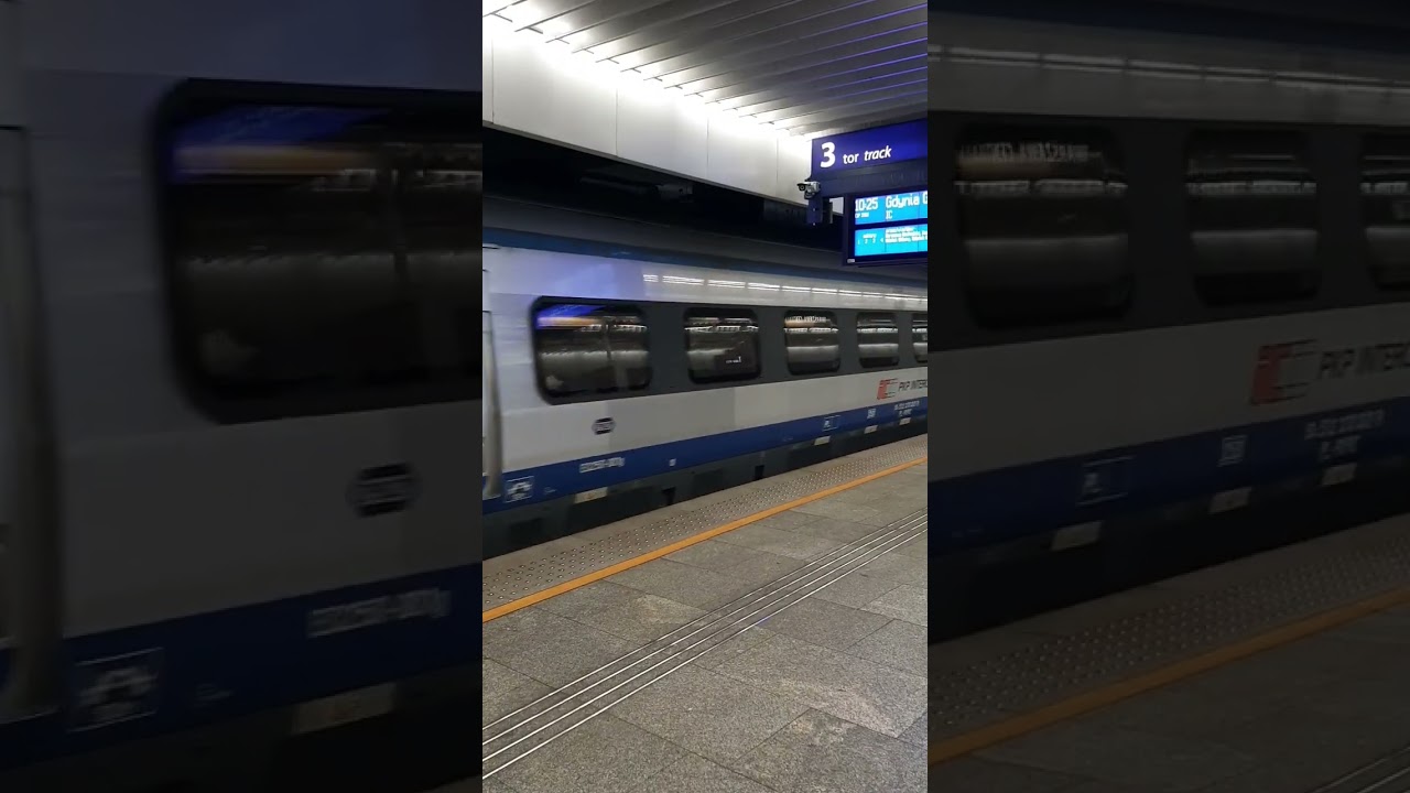 Departure of Pendolino high speed train of Polish railways from Warsaw 