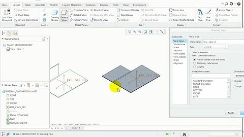 Creo Sheetmetal Flat view in Drawing