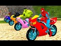 Game 5 Superheroes Pro|Challenge 1spiderman driving a parkour motorbike vs Batman,Ironman,venom,hulk