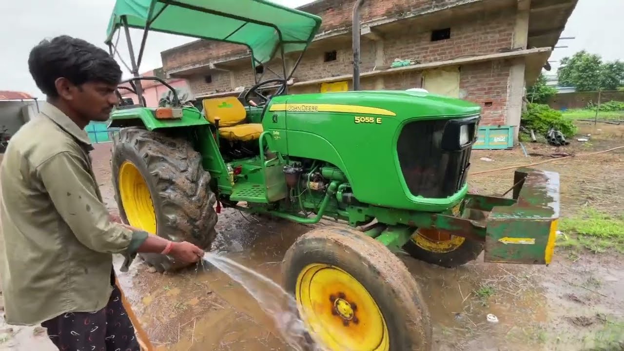 जॉन डियर 5055E ki धुलाई #Dhannu 5310
