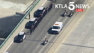 Los Angeles Sheriff's Department holds procession for deputy killed in Lakewood crash