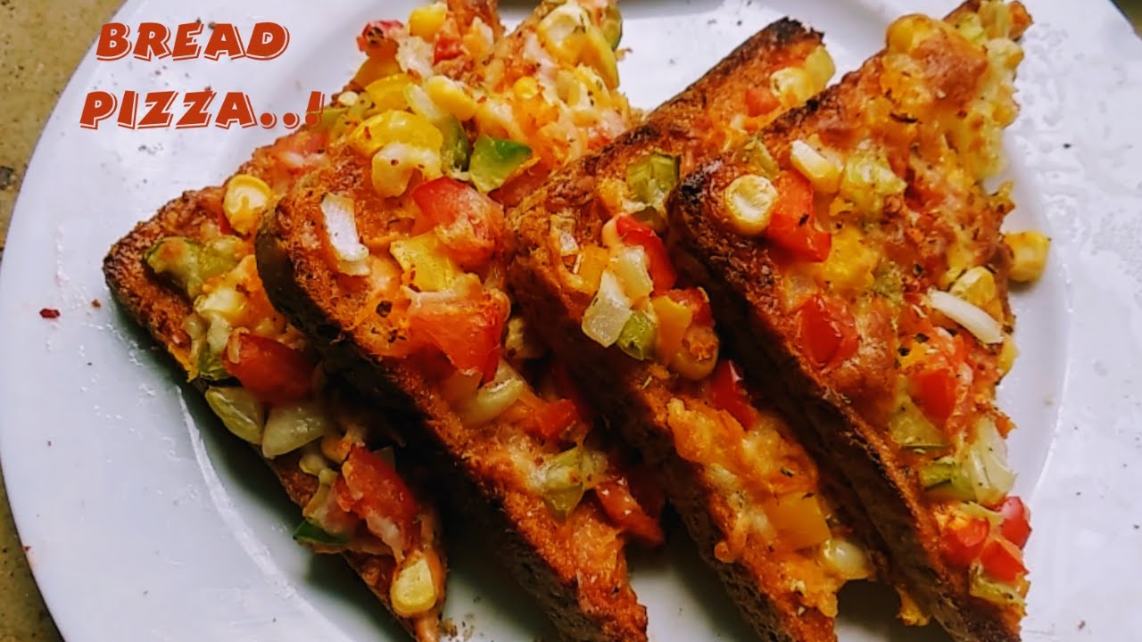 Bread Pizza in Telugu Bread Pizza in Oven Bread Recipe Snack Item