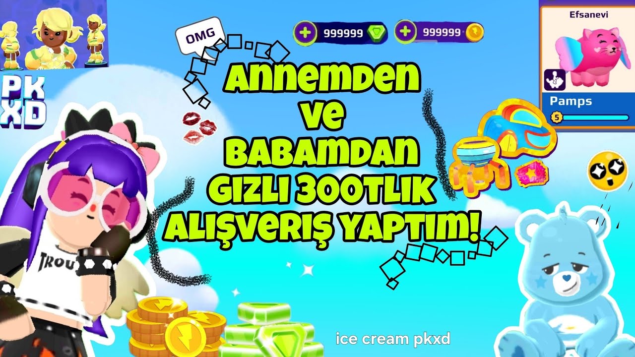 Annemden ve babamdan gizli 300tllik alışveriş yaptım!|ice cream pkxd|