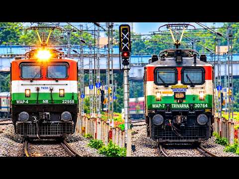 Train Arriving, Departing & Bypassing Yesvantpur Junction Cautiously in Rain #Indianrailways