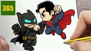 Come Disegnare Batman & Superman Kawaii Po Dopo Po - Disegni Kawaii Facile