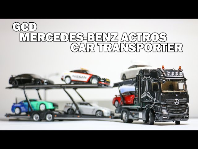 MERCEDES-BENZ ACTROS VEHICLE TRANSPORTER | 1:64 SCALE MODEL BY GCD