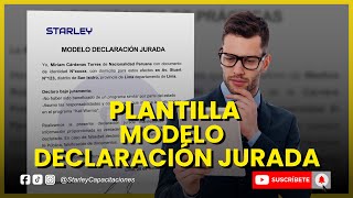 APRENDE COMO REALIZAR UNA DECLARACIÓN JURADA - STARLEY Capacitaciones