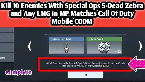 Kill 10 Enemies With Special Ops 5-Dead Zebra and Any LMG in MP Matches Call Of Duty Mobile CODM