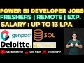 Power BI Developer Jobs for freshers | Power BI Jobs in India | Data Analyst Jobs Mar '24 | WFH Jobs