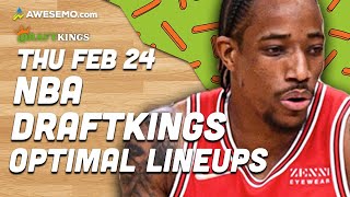 DraftKings NBA Lineups Thursday 2\/24\/22 | NBA DFS DraftKings ConTENders Awesemo.com