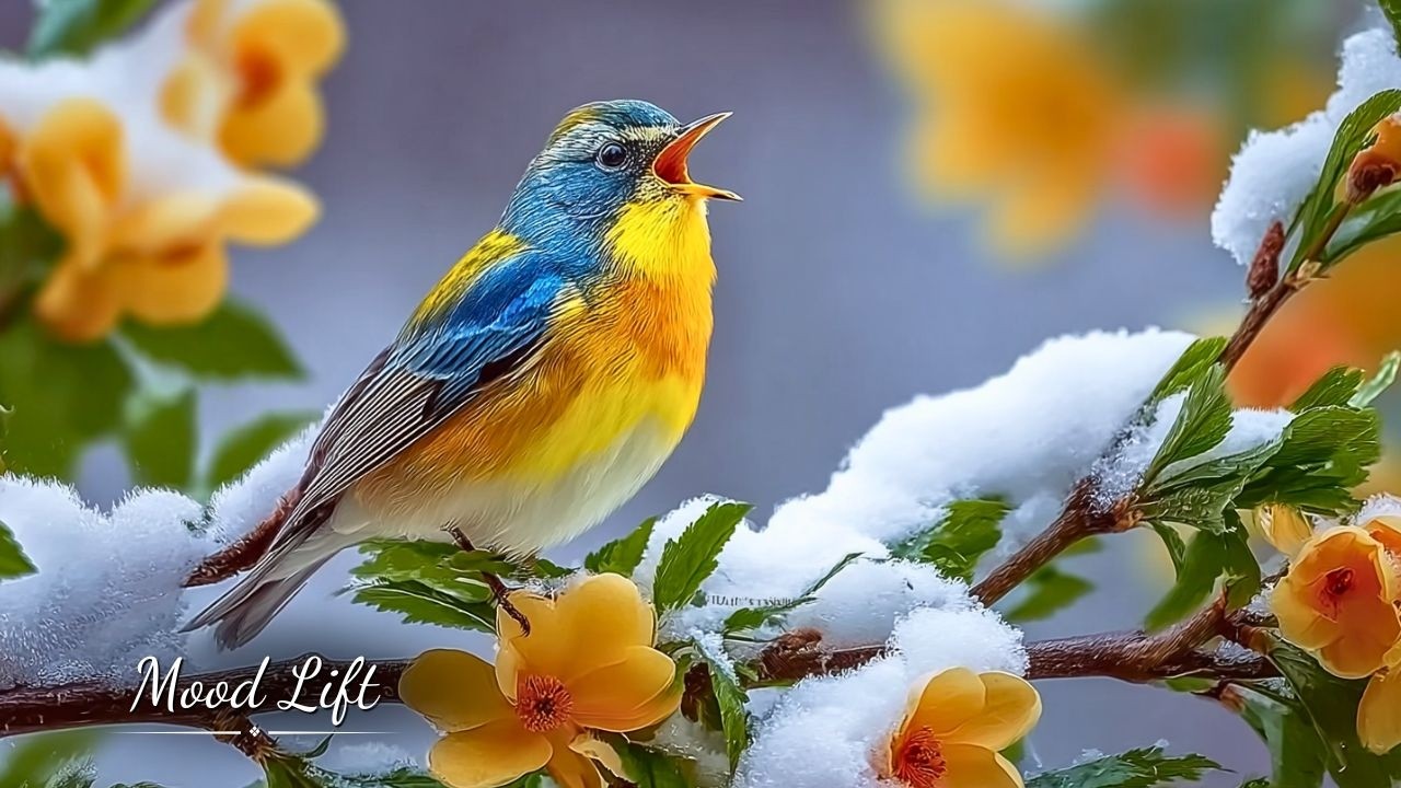 Tranquil Snow Birds & Soft Piano Music ❄️ | Relax, Heal, and Sleep Peacefully with Nature’s Sounds 🎶