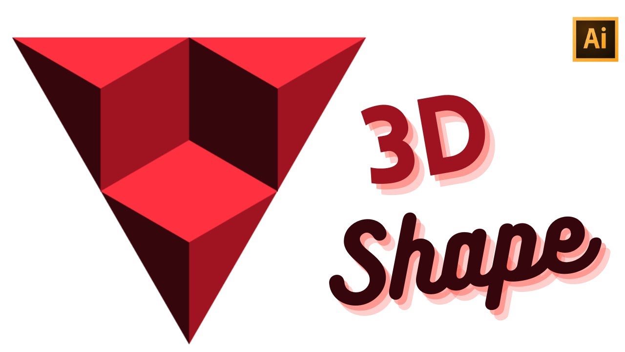 How to make 3D triangle shape in illustrator ? - YouTube