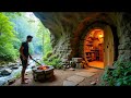 I Built A Hidden Shelter In The Jungle Inside A Giant Rock 