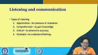Lecture 13: Listening Skills - Introduction #CH25SP #swayamprabha