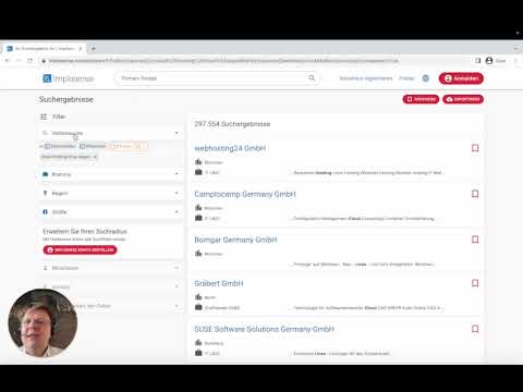 Erweiterte Recherche nach Firmen - video from Implisense