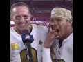 Jameis winston eats w during postgame interview with drew brees