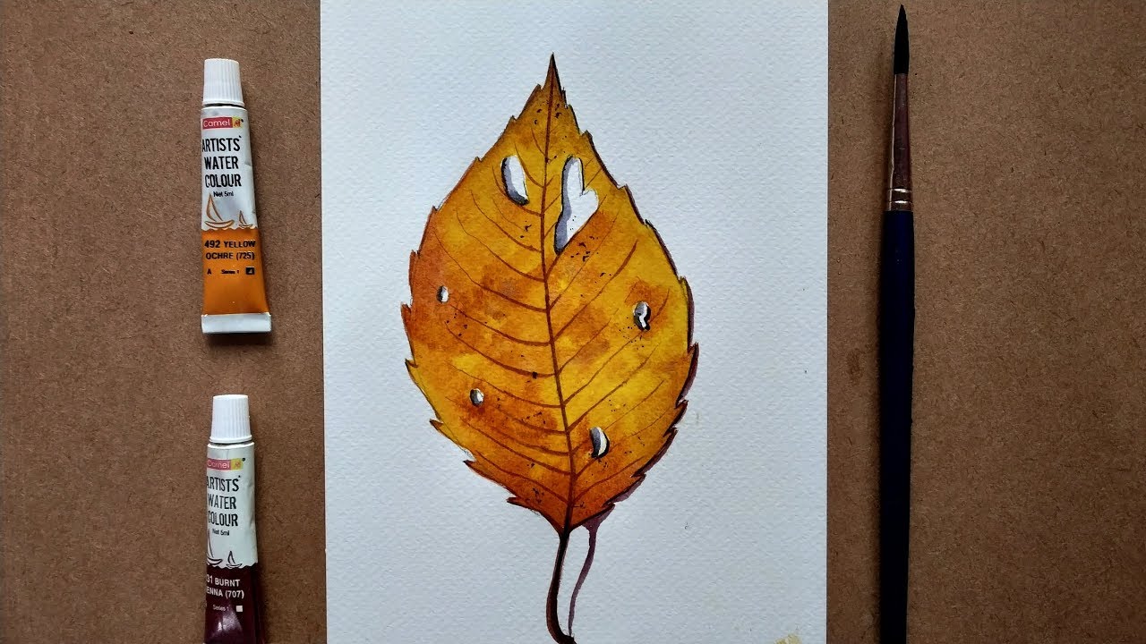 Realistic Leaf Painting in Watercolor Paint with David YouTube