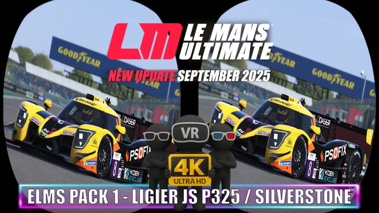 LE MANS ULTIMATE [ELMS Pack 1 - Ligier JS P325 in Silverstone]  YouTube 3D, SBS and Anaglyph