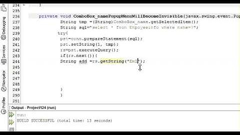 Java prog#10  Display jtextfield when select item in jcombobox in Netbeans Java and Sqlite mysql