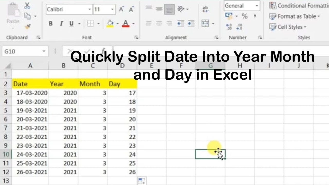 quickly-split-date-into-year-month-and-day-in-excel-split-date-in-excel-youtube