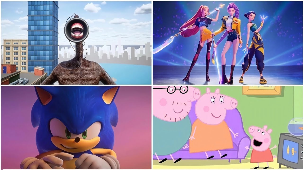 🎥Siren Head 🆚 Kpop demon hunters 🆚 Sonic.exe 🆚 Peppa pig 🆚GALA DANCE 🎶
