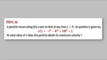 A particle moves along the x-axis so that at any time 𝒕 ≥ 𝟎 - Lesson 31 Particle Motion Video1