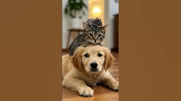 A Day with the Cute Trio/子犬、猫、ネズミが作る温かい友情の瞬間