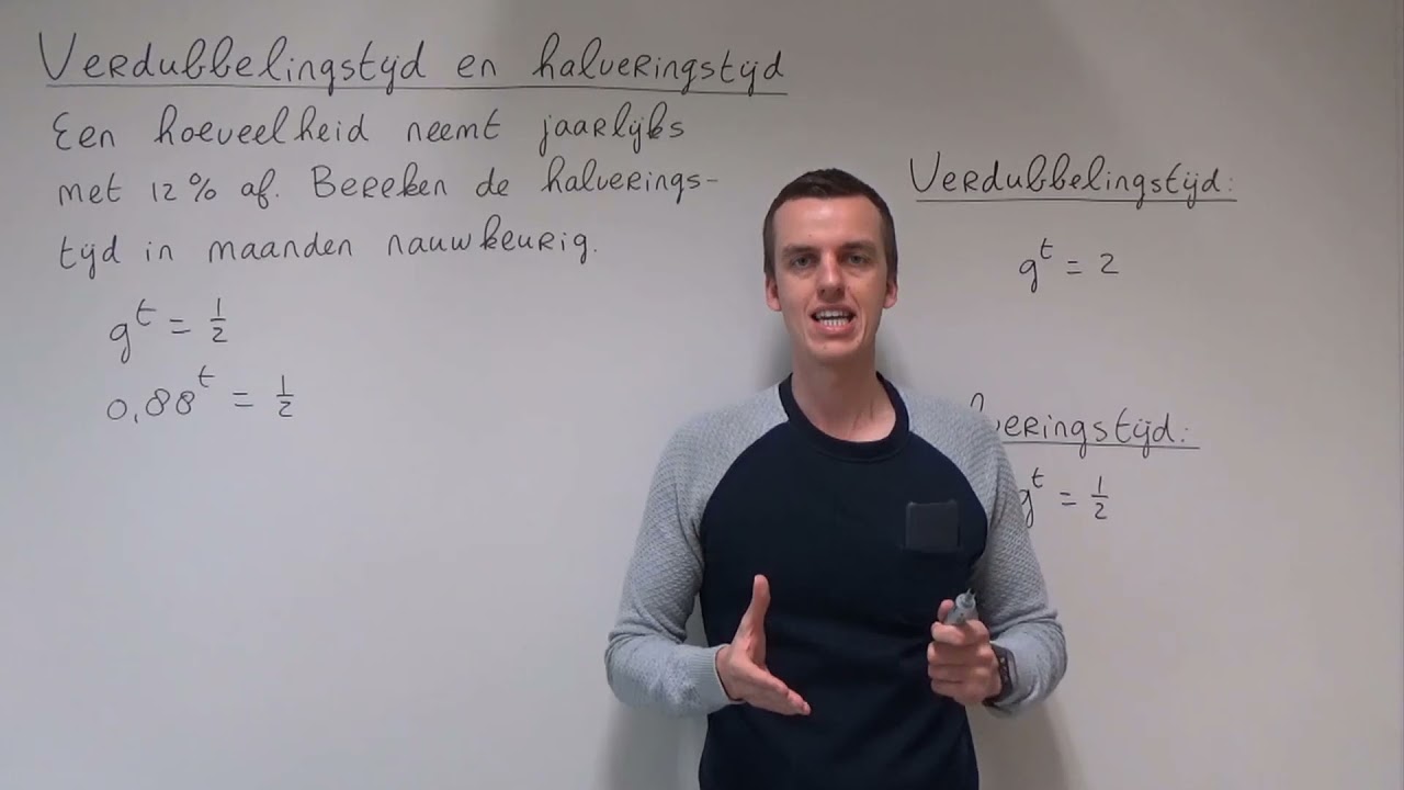 Verdubbelingstijd en halveringstijd (VWO wiskunde B)