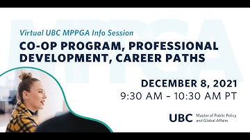 Virtual UBC MPPGA Info Session: Co-op Program, Professional Development, Career Paths