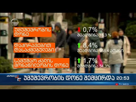 „საქსტატის“ მორიგი მონაცემები და პოზიტიური ტენდენციები შრომის ბაზარზე