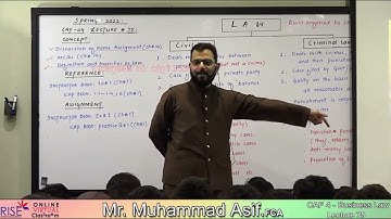 CAF 4 Muhammad Asif FCA Lecture 75 | Business Law | March Attempt 2022